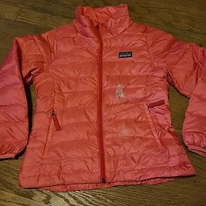 Girls pink patagonia down jacket